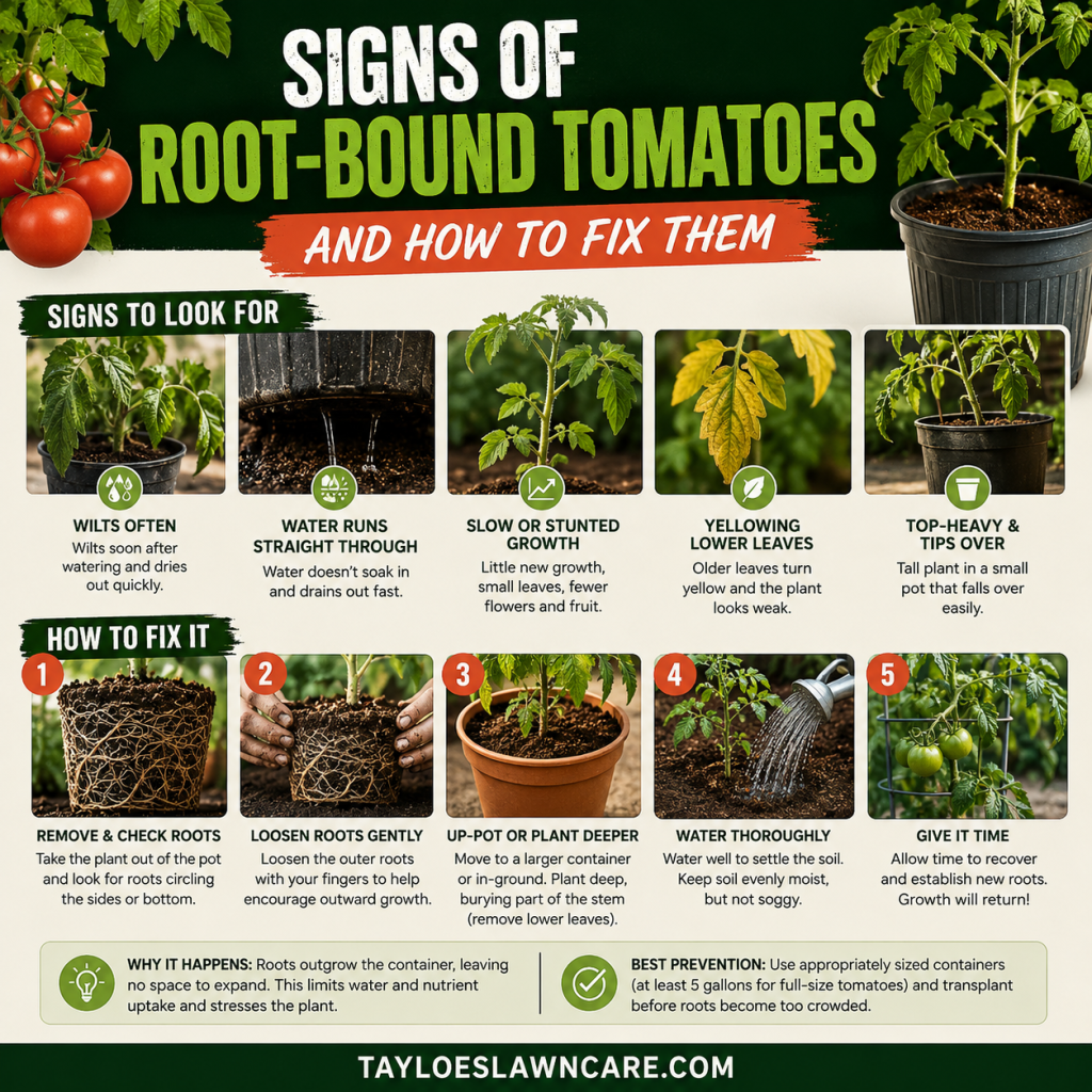 root bound tomato plant infographic